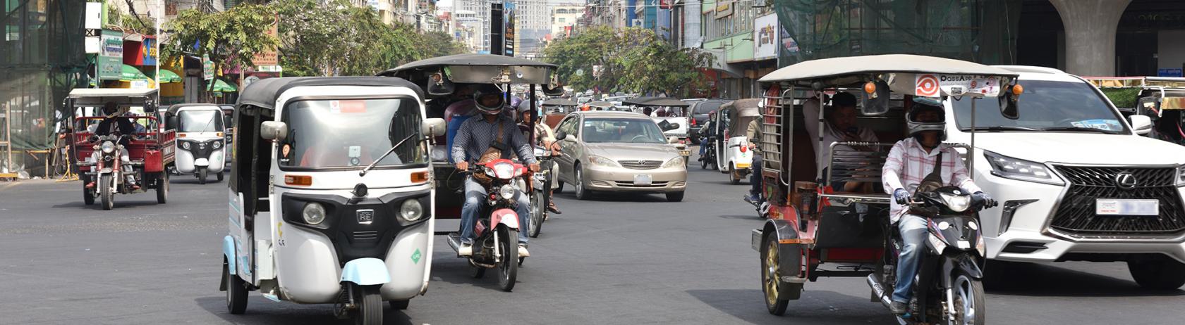 To ease traffic congestion, the construction of public transport also is started