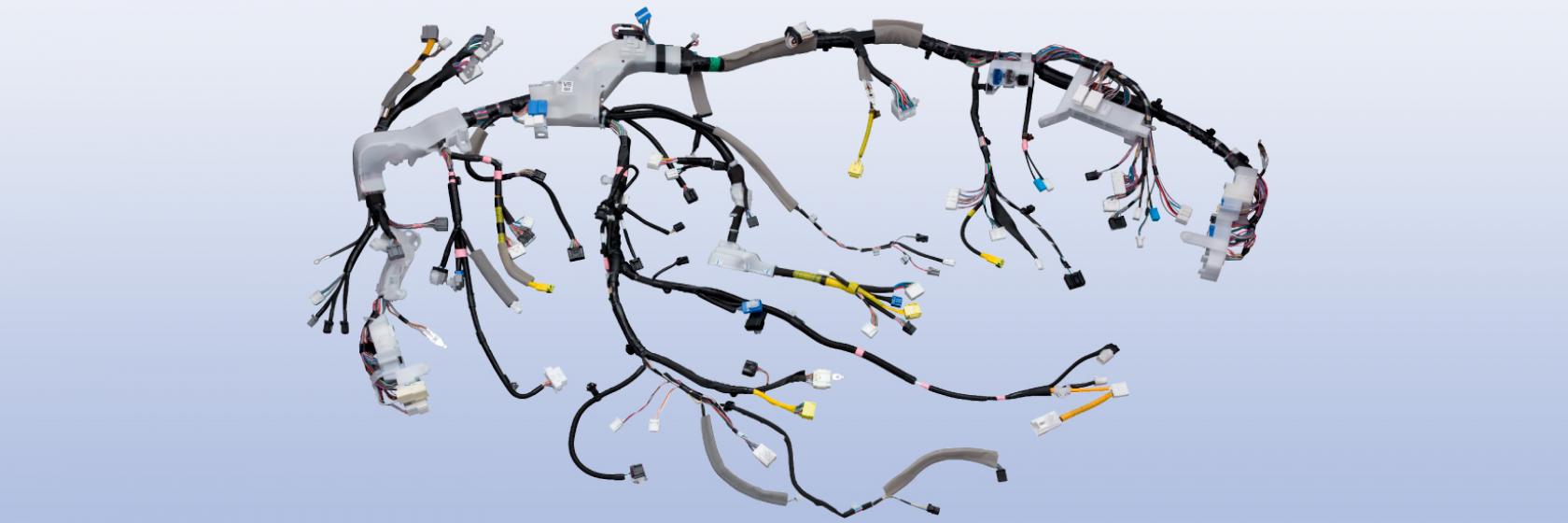 The wiring harness that is full of auto parts