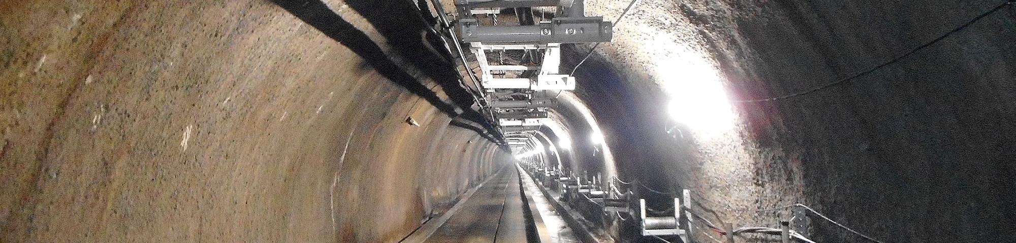 The construction of the tunnel when laying cable
