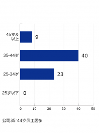 Workers age distribution