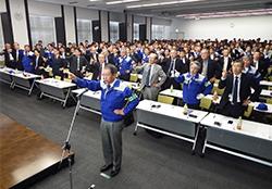 Group - wide safety convention (chanting a safety slogan in unison)