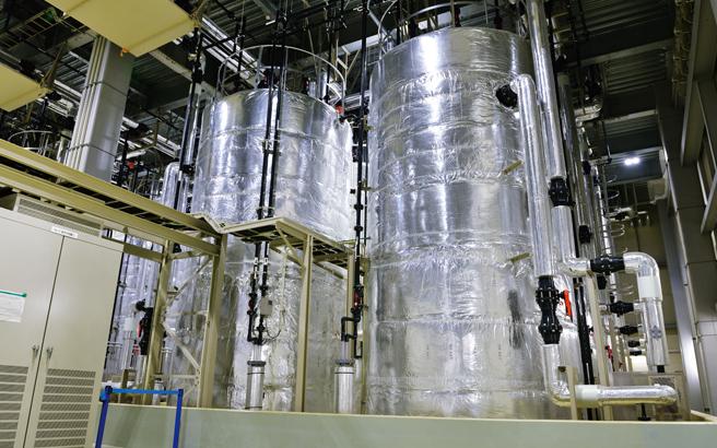 Factory in electrolytic tanks