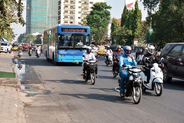 To ease traffic congestion, the construction of public transport also is started