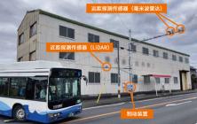 In Hitachi city to carry out the automatic driving bus empirical test
