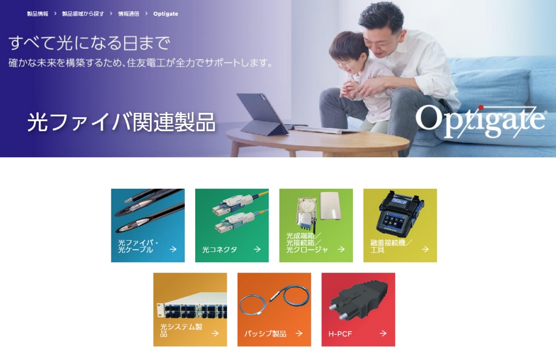 光ファバ関連製品Optigate®リニュアルWebペジ