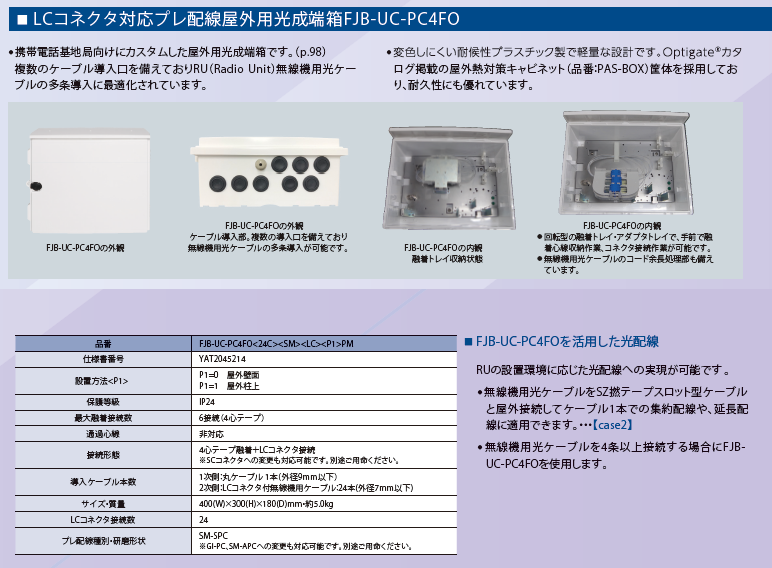 optigate_ロ，カル5G用光成端箱_FJB-UC-PC4FO